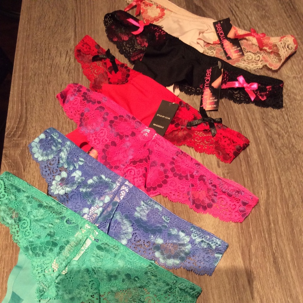 NWT Set of 6 beautiful thong underwear size S
